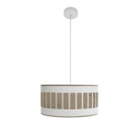 Distribuidor - Lâmpadas Diversas | Colgantes Moderno | COLGANTE IVANNA 1XE27 BLANCO/BLANCO-MADERA CLARA REGX40X40 CM Ref: 188494085